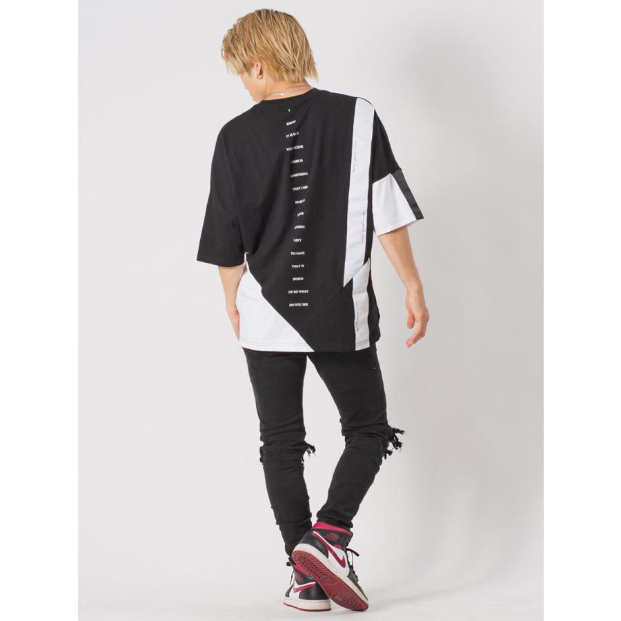 アシンメトリードルマンTシャツ メンズ ビッグシルエット オーバーサイズ ストリート系 韓国ファッション 韓国系 RE730 セブンサーティー | RE730 | 14