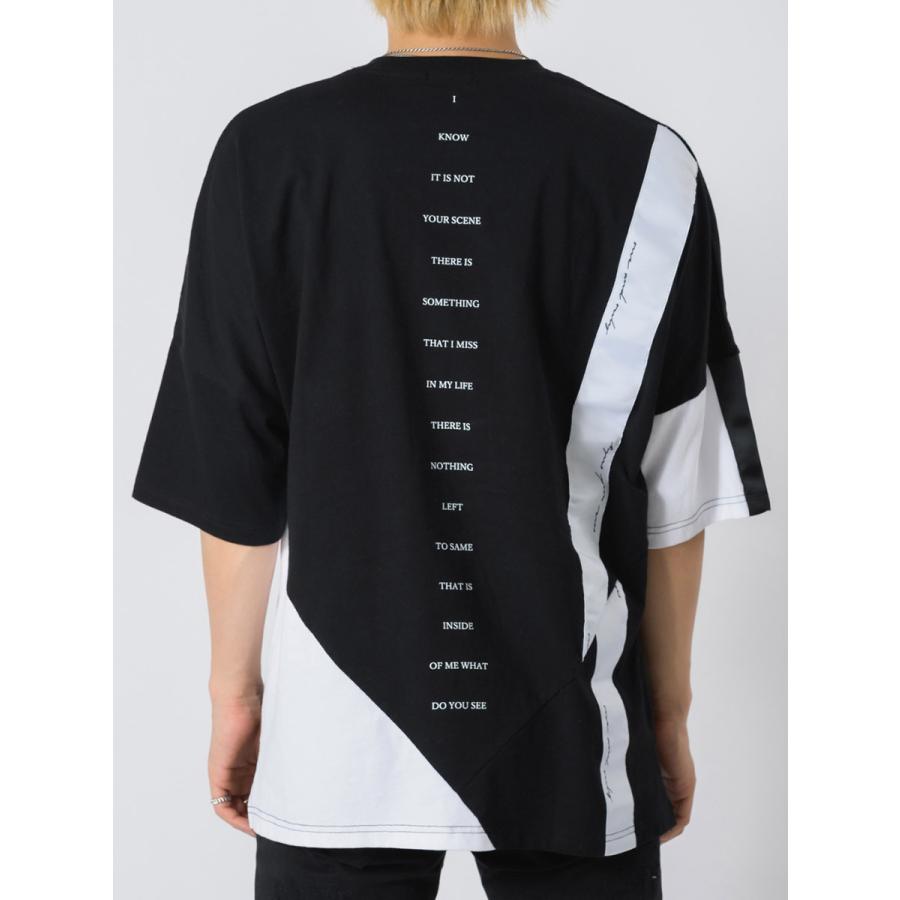 アシンメトリードルマンTシャツ メンズ ビッグシルエット オーバーサイズ ストリート系 韓国ファッション 韓国系 RE730 セブンサーティー | RE730 | 16