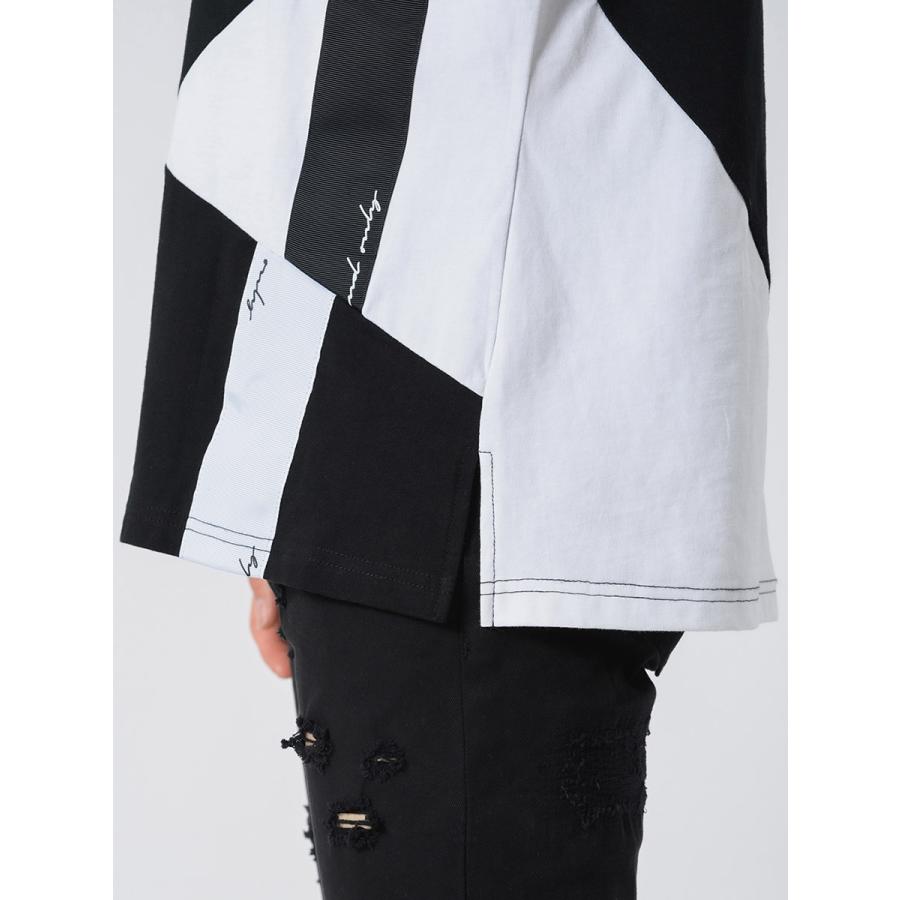 アシンメトリードルマンTシャツ メンズ ビッグシルエット オーバーサイズ ストリート系 韓国ファッション 韓国系 RE730 セブンサーティー | RE730 | 18