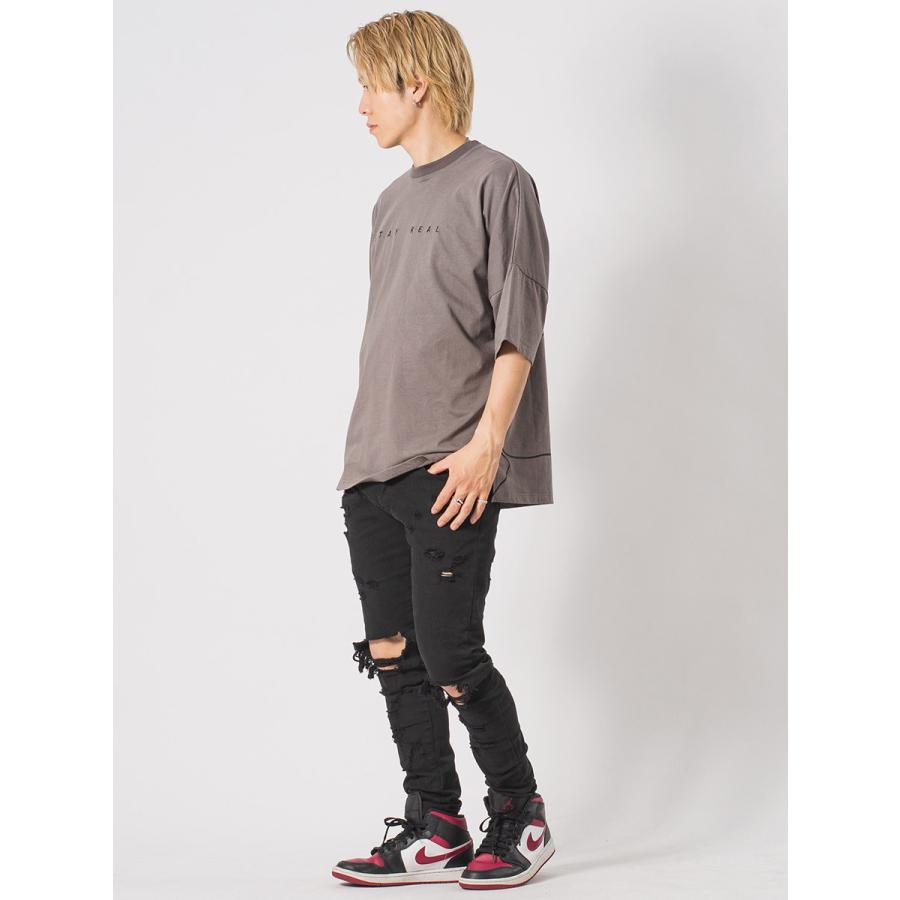 イラストタッチドルマンTシャツ メンズ ビッグシルエット オーバーサイズ ストリート系 韓国ファッション 韓国系 RE730 セブンサーティー | RE730 | 13