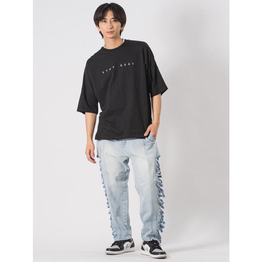 イラストタッチドルマンTシャツ メンズ ビッグシルエット オーバーサイズ ストリート系 韓国ファッション 韓国系 RE730 セブンサーティー | RE730 | 15