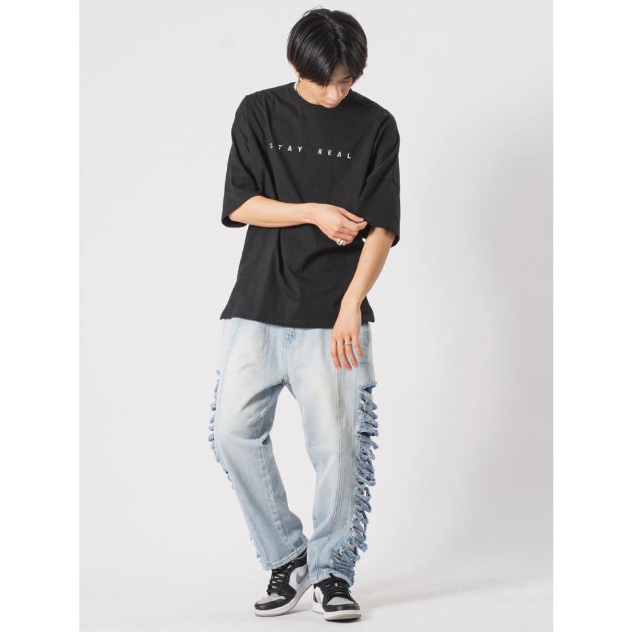 イラストタッチドルマンTシャツ メンズ ビッグシルエット オーバーサイズ ストリート系 韓国ファッション 韓国系 RE730 セブンサーティー | RE730 | 16