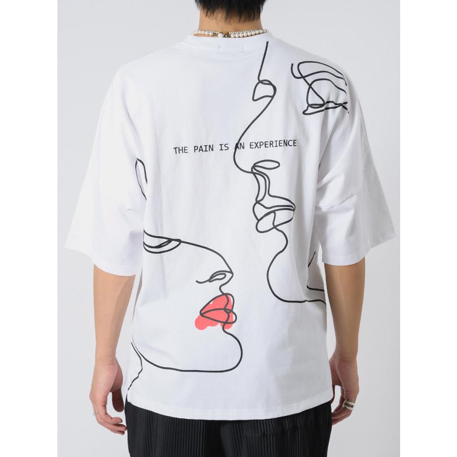 イラストタッチドルマンTシャツ メンズ ビッグシルエット オーバーサイズ ストリート系 韓国ファッション 韓国系 RE730 セブンサーティー | RE730 | 20