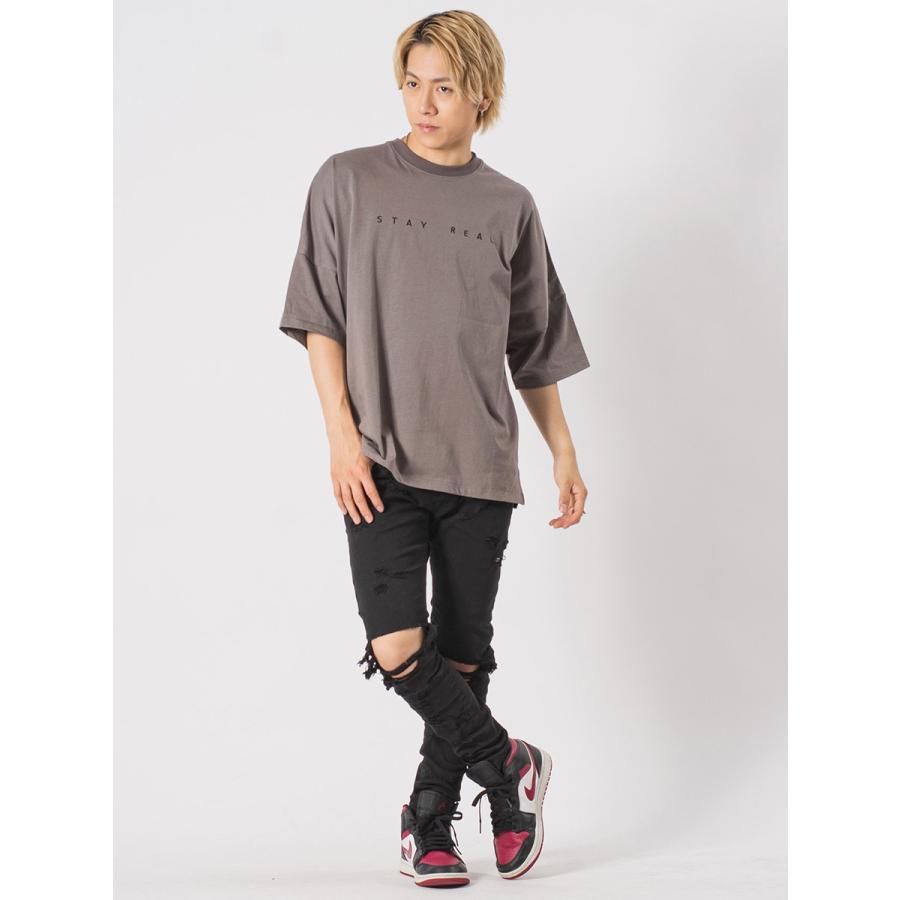 RE730 イラストタッチドルマンTシャツ メンズ ビッグシルエット