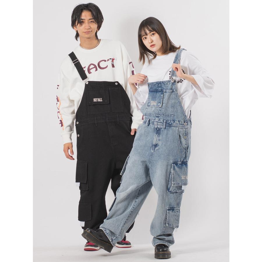 ルーズカーゴオーバーオール メンズ ワイドパンツ オーバーサイズ ユニセックス ストリート系 韓国ファッション 韓国系 RE730 セブンサーティー | RE730 | 12