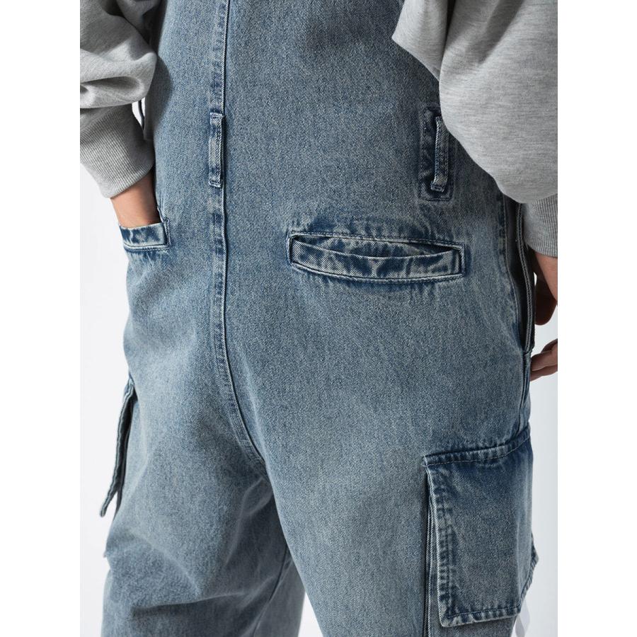 ルーズカーゴオーバーオール メンズ ワイドパンツ オーバーサイズ ユニセックス ストリート系 韓国ファッション 韓国系 RE730 セブンサーティー | RE730 | 21