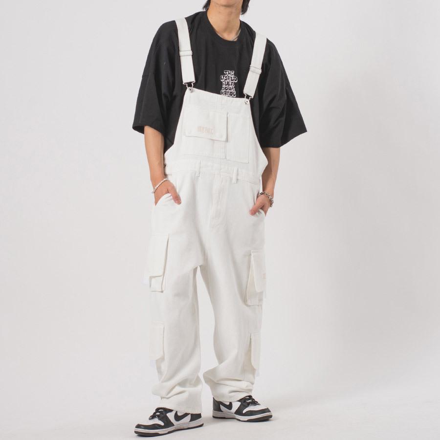 ルーズカーゴオーバーオール メンズ ワイドパンツ オーバーサイズ ユニセックス ストリート系 韓国ファッション 韓国系 RE730 セブンサーティー | RE730 | 04
