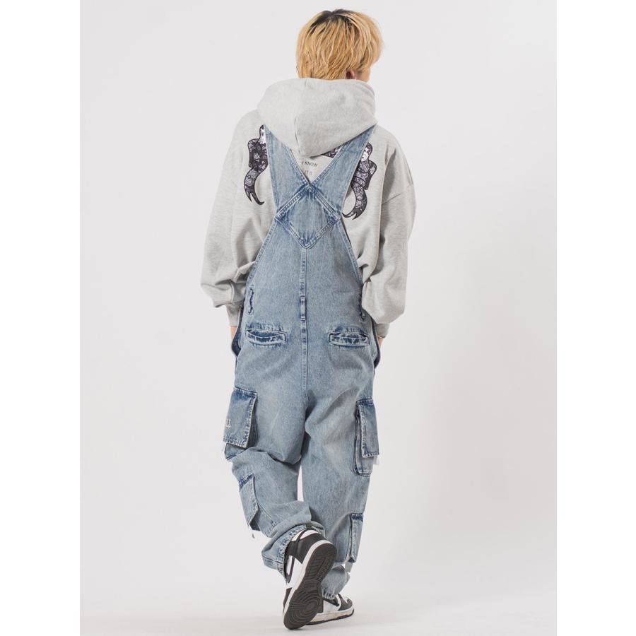 ルーズカーゴオーバーオール メンズ ワイドパンツ オーバーサイズ ユニセックス ストリート系 韓国ファッション 韓国系 RE730 セブンサーティー | RE730 | 08