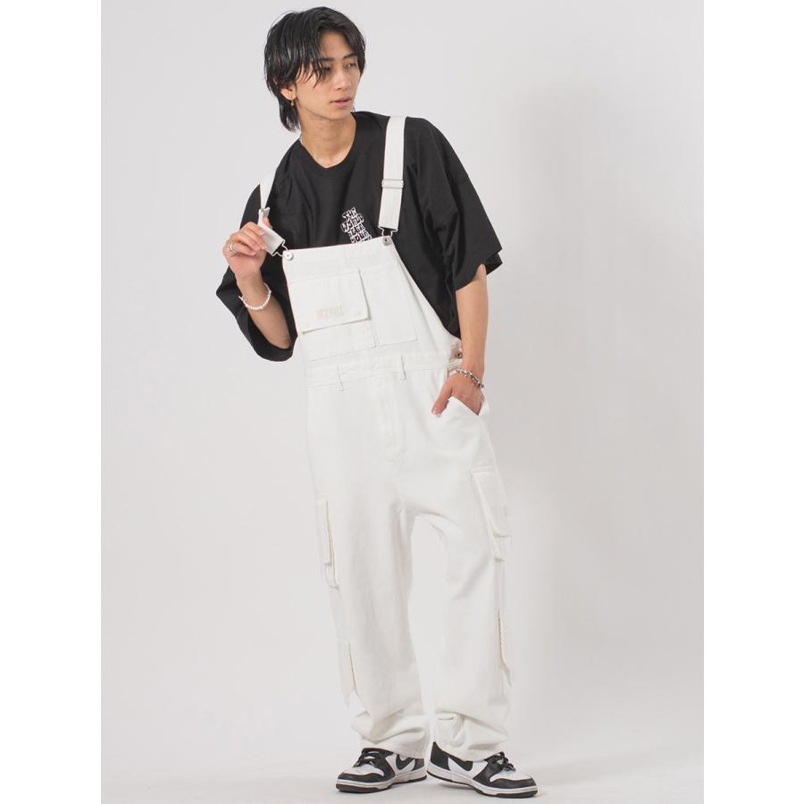ルーズカーゴオーバーオール メンズ ワイドパンツ オーバーサイズ ユニセックス ストリート系 韓国ファッション 韓国系 RE730 セブンサーティー | RE730 | 09