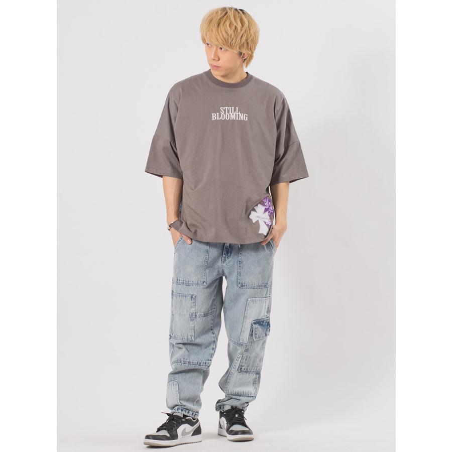 パッチワークベイカーカーゴパンツ メンズ ワイドパンツ ミリタリー オーバーサイズ ストリート系 韓国ファッション 韓国系 RE730 セブンサーティー | RE730 | 07