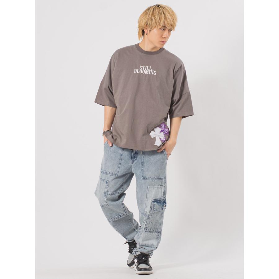 パッチワークベイカーカーゴパンツ メンズ ワイドパンツ ミリタリー オーバーサイズ ストリート系 韓国ファッション 韓国系 RE730 セブンサーティー | RE730 | 08