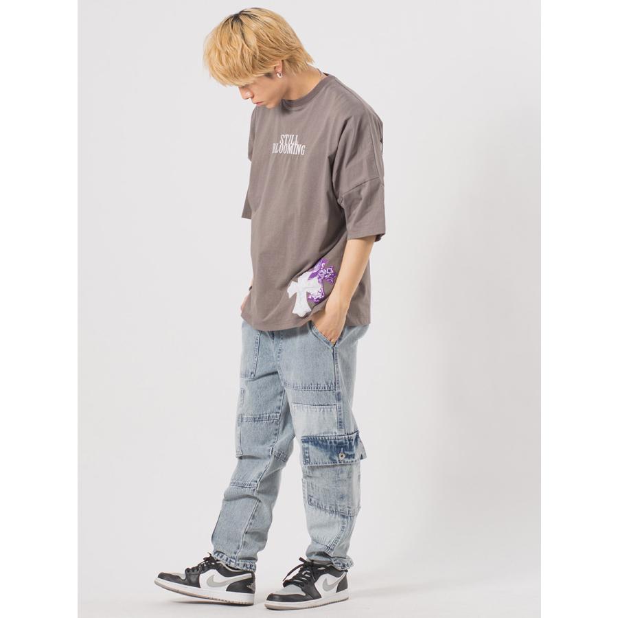 パッチワークベイカーカーゴパンツ メンズ ワイドパンツ ミリタリー オーバーサイズ ストリート系 韓国ファッション 韓国系 RE730 セブンサーティー | RE730 | 09