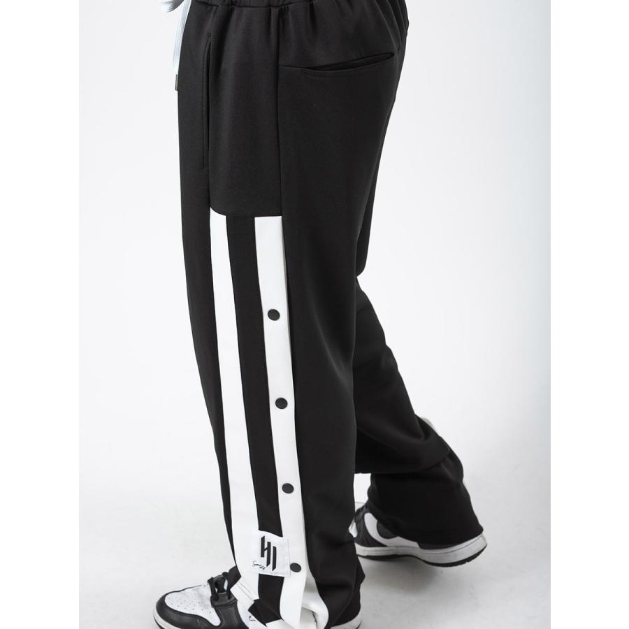 サイドボタンラインパンツ メンズ ワイドパンツ ジャージ スウェットパンツ ストリート系 韓国ファッション 韓国系 RE730 セブンサーティー | RE730 | 21