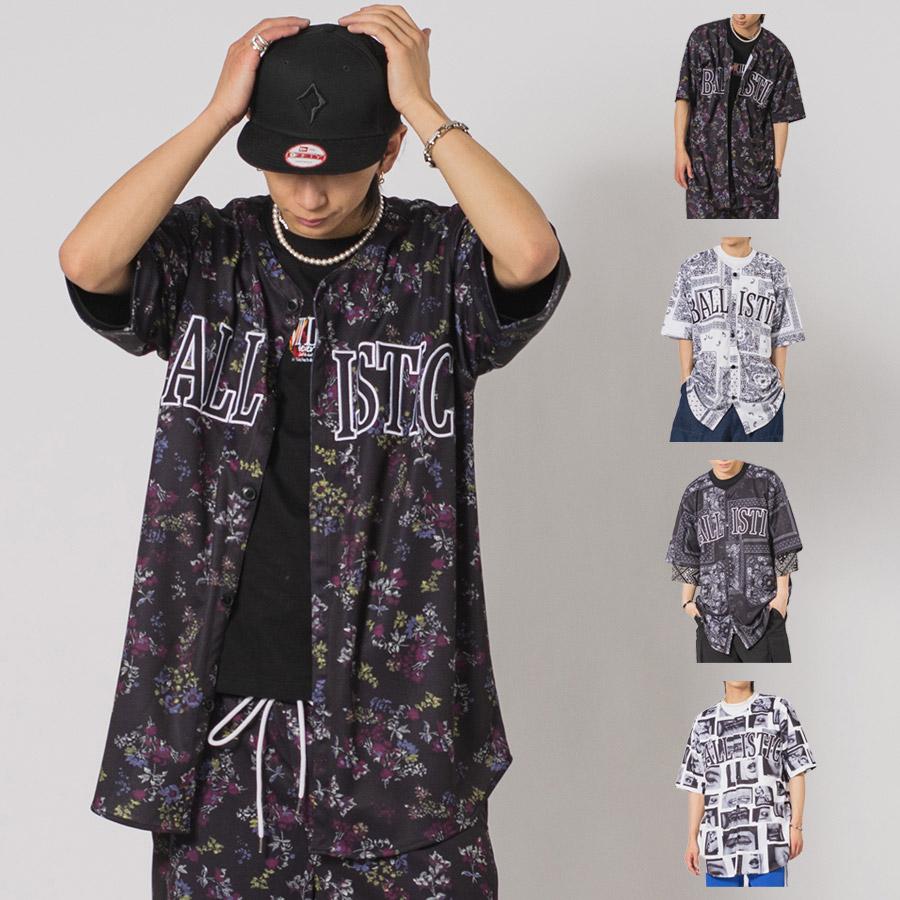 ビッグシルエット総柄ビッグベースボールシャツ メンズ ビッグシルエット オーバーサイズ ストリート系 韓国ファッション 韓国系 RE730 セブンサーティー | RE730