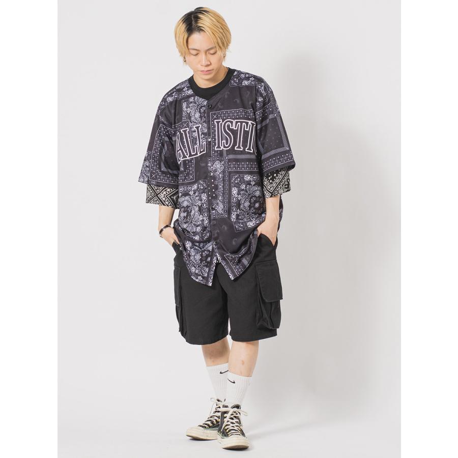 ビッグシルエット総柄ビッグベースボールシャツ メンズ ビッグシルエット オーバーサイズ ストリート系 韓国ファッション 韓国系 RE730 セブンサーティー | RE730 | 13