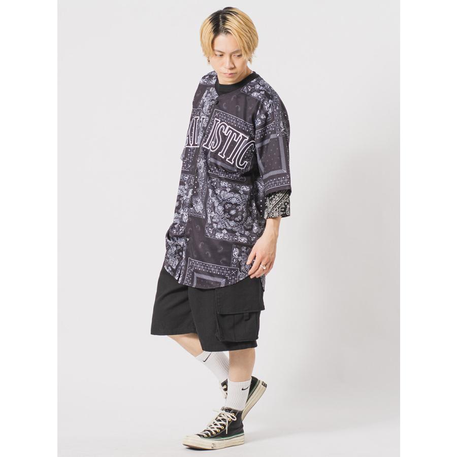 ビッグシルエット総柄ビッグベースボールシャツ メンズ ビッグシルエット オーバーサイズ ストリート系 韓国ファッション 韓国系 RE730 セブンサーティー | RE730 | 14