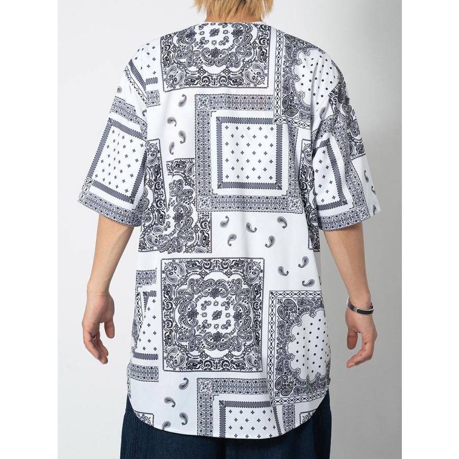 ビッグシルエット総柄ビッグベースボールシャツ メンズ ビッグシルエット オーバーサイズ ストリート系 韓国ファッション 韓国系 RE730 セブンサーティー | RE730 | 22