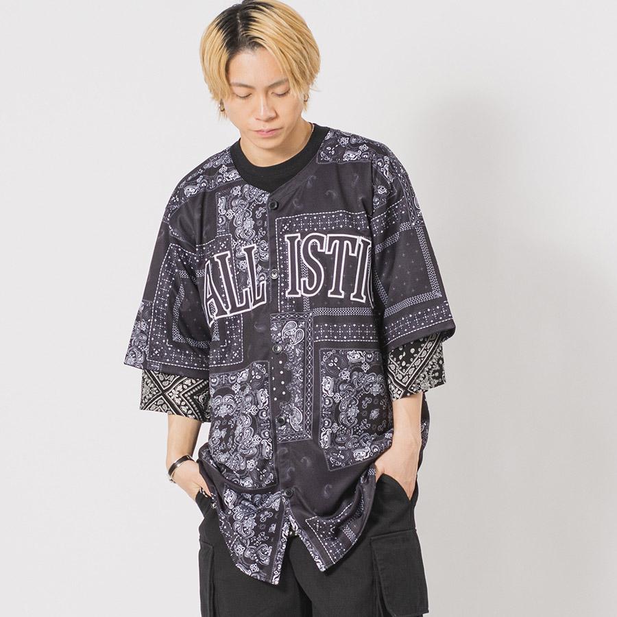 ビッグシルエット総柄ビッグベースボールシャツ メンズ ビッグシルエット オーバーサイズ ストリート系 韓国ファッション 韓国系 RE730 セブンサーティー | RE730 | 05