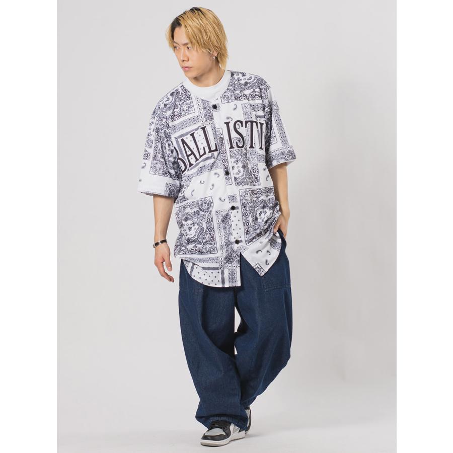 ビッグシルエット総柄ビッグベースボールシャツ メンズ ビッグシルエット オーバーサイズ ストリート系 韓国ファッション 韓国系 RE730 セブンサーティー | RE730 | 10