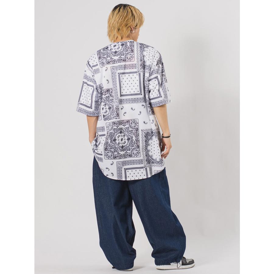 ビッグシルエット総柄ビッグベースボールシャツ メンズ ビッグシルエット オーバーサイズ ストリート系 韓国ファッション 韓国系 RE730 セブンサーティー | RE730 | 12