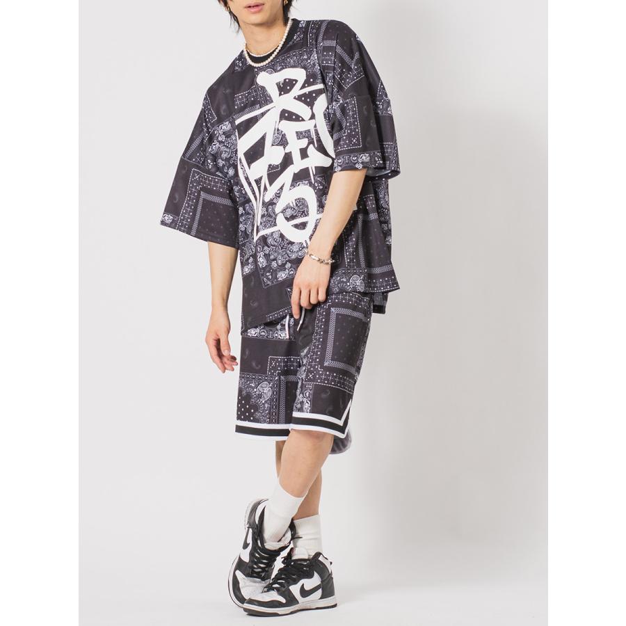 総柄バスケショーツ メンズ ショートパンツ ワイドパンツ ビッグシルエット オーバーサイズ ストリート系 韓国ファッション 韓国系 RE730 セブンサーティー | RE730 | 14