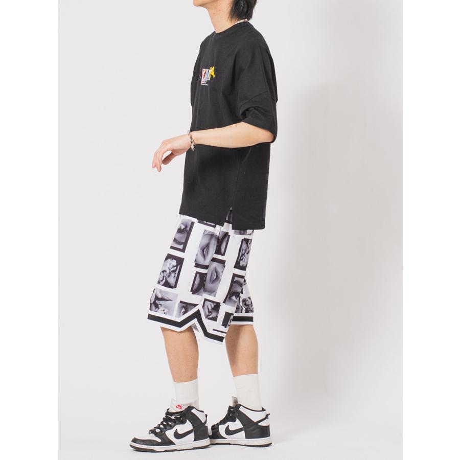 総柄バスケショーツ メンズ ショートパンツ ワイドパンツ ビッグシルエット オーバーサイズ ストリート系 韓国ファッション 韓国系 RE730 セブンサーティー | RE730 | 18