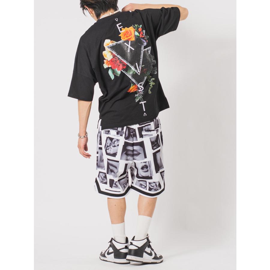 総柄バスケショーツ メンズ ショートパンツ ワイドパンツ ビッグシルエット オーバーサイズ ストリート系 韓国ファッション 韓国系 RE730 セブンサーティー | RE730 | 19