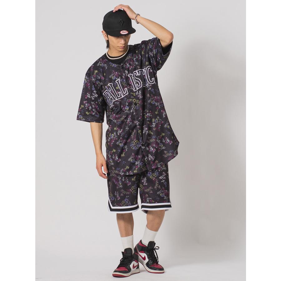 総柄バスケショーツ メンズ ショートパンツ ワイドパンツ ビッグシルエット オーバーサイズ ストリート系 韓国ファッション 韓国系 RE730 セブンサーティー | RE730 | 08