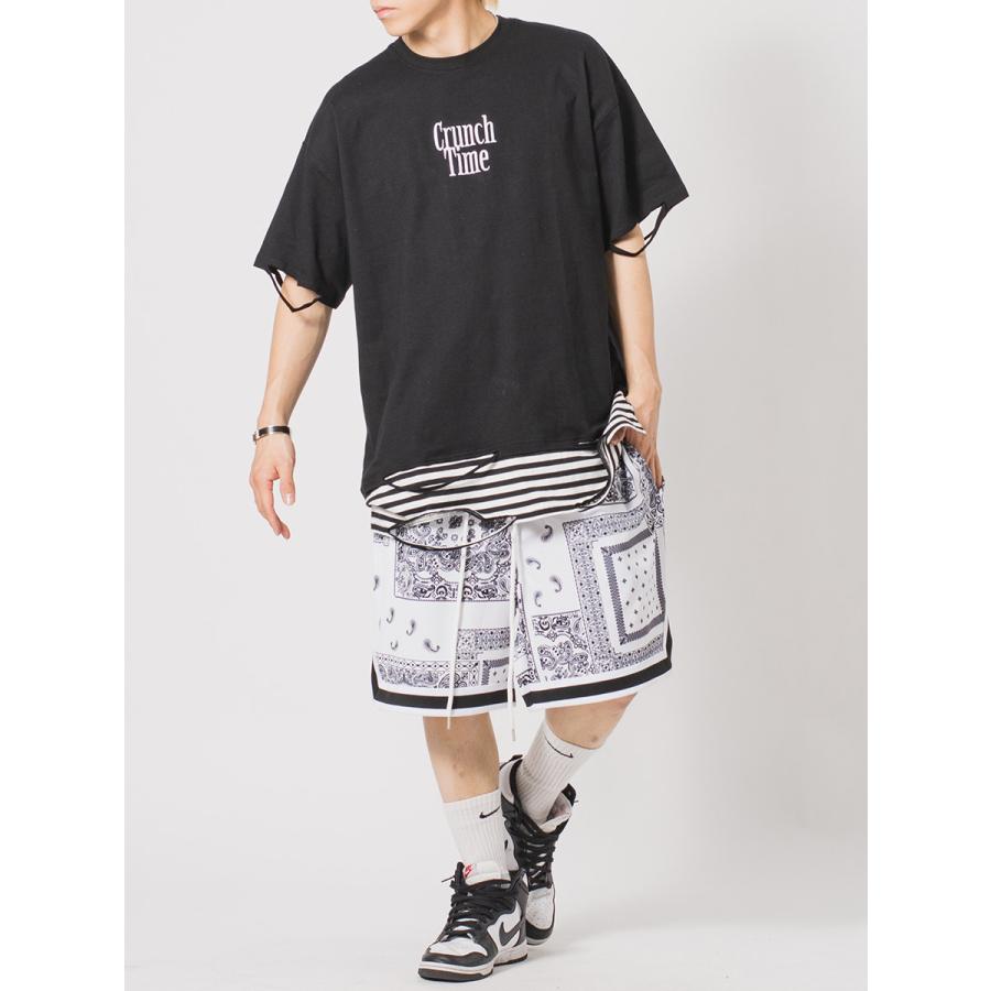総柄バスケショーツ メンズ ショートパンツ ワイドパンツ ビッグシルエット オーバーサイズ ストリート系 韓国ファッション 韓国系 RE730 セブンサーティー | RE730 | 11