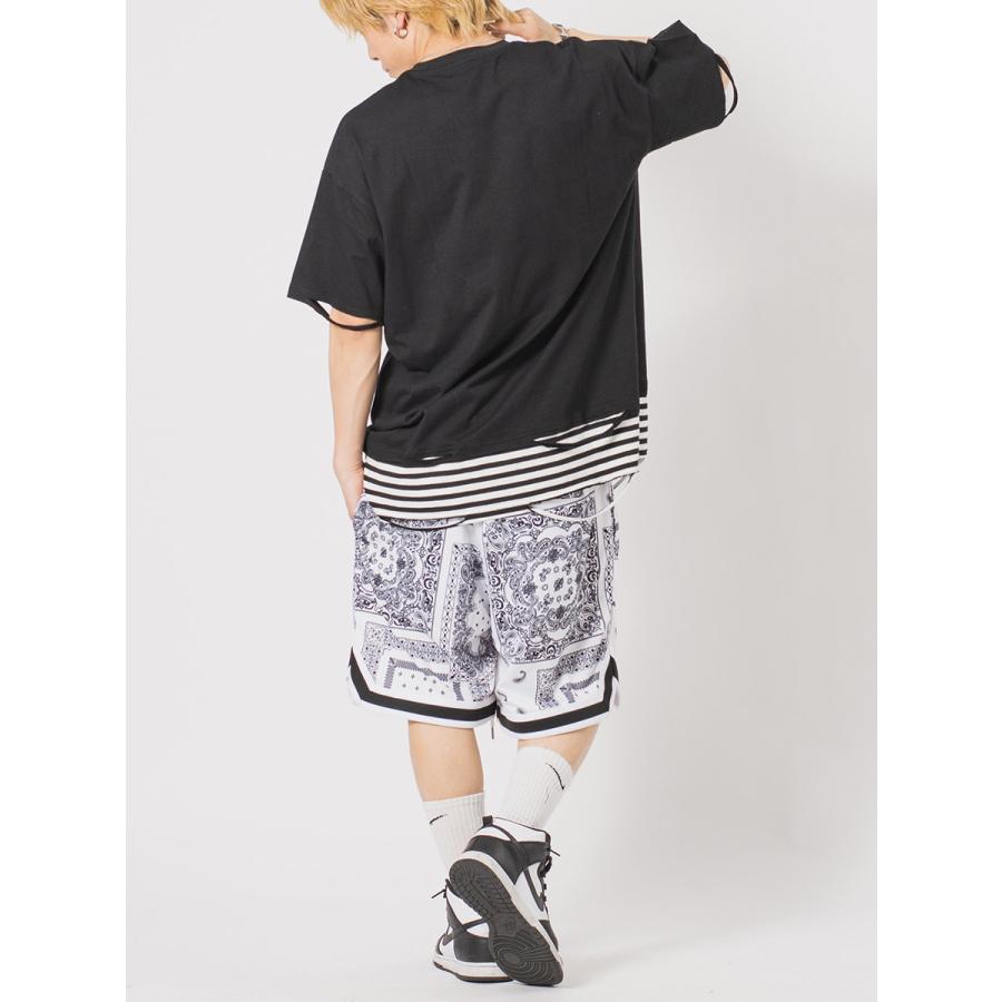 総柄バスケショーツ メンズ ショートパンツ ワイドパンツ ビッグシルエット オーバーサイズ ストリート系 韓国ファッション 韓国系 RE730 セブンサーティー | RE730 | 13