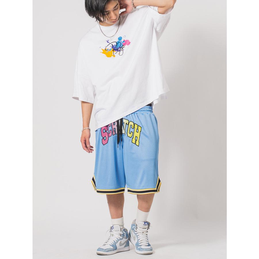 メッシュバスケショーツ メンズ ショートパンツ ワイドパンツ ビッグシルエット オーバーサイズ ストリート系 韓国ファッション 韓国系 RE730 セブンサーティー | RE730 | 12