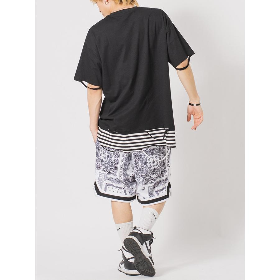 ビッグシルエットボーダーレイヤードTシャツ メンズ ビッグシルエット オーバーサイズ ストリート系 韓国ファッション 韓国系 RE730 セブンサーティー | RE730 | 13