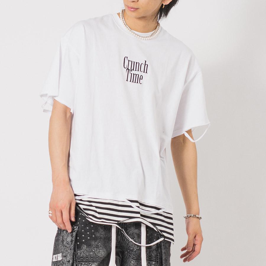 RE730 ビッグシルエットボーダーレイヤードTシャツ メンズ