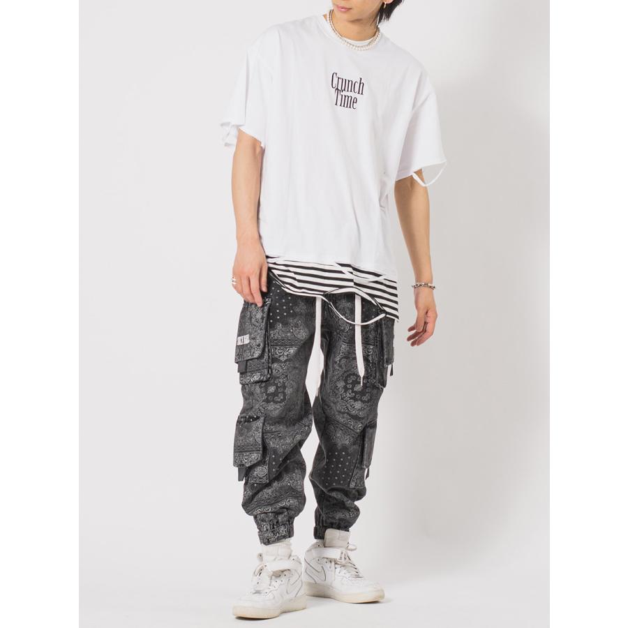 ビッグシルエットボーダーレイヤードTシャツ メンズ ビッグシルエット オーバーサイズ ストリート系 韓国ファッション 韓国系 RE730 セブンサーティー | RE730 | 07