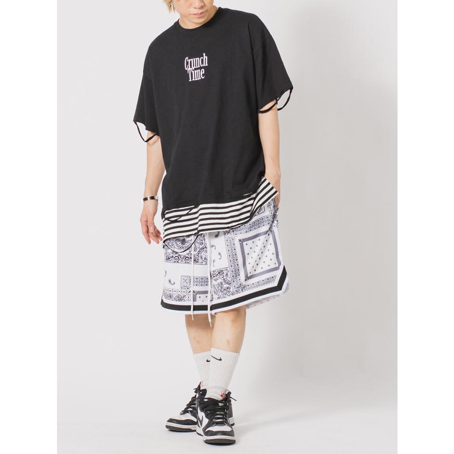 ビッグシルエットボーダーレイヤードTシャツ メンズ ビッグシルエット オーバーサイズ ストリート系 韓国ファッション 韓国系 RE730 セブンサーティー | RE730 | 11