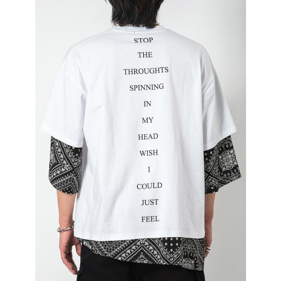 ビッグシルエットバンダナレイヤードTシャツ メンズ ビッグシルエット オーバーサイズ ストリート系 韓国ファッション 韓国系 RE730 セブンサーティー | RE730 | 16
