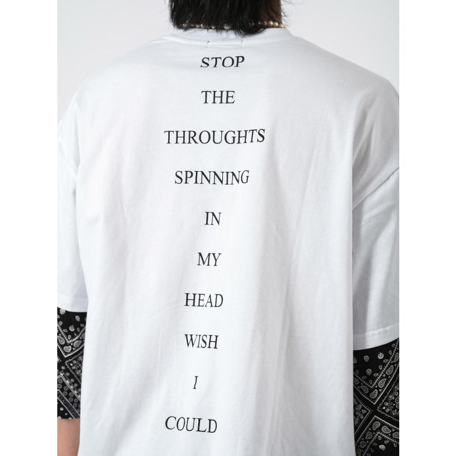 ビッグシルエットバンダナレイヤードTシャツ メンズ ビッグシルエット オーバーサイズ ストリート系 韓国ファッション 韓国系 RE730 セブンサーティー | RE730 | 17