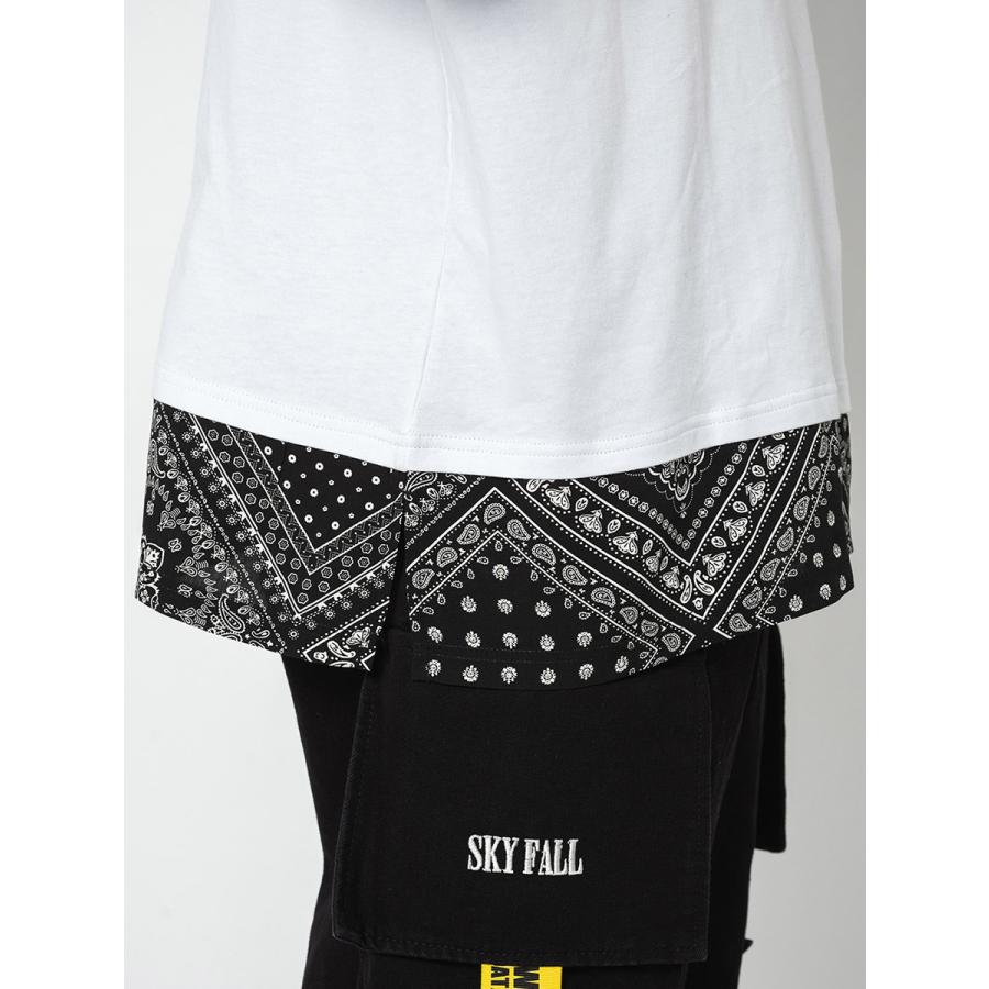 ビッグシルエットバンダナレイヤードTシャツ メンズ ビッグシルエット オーバーサイズ ストリート系 韓国ファッション 韓国系 RE730 セブンサーティー | RE730 | 19