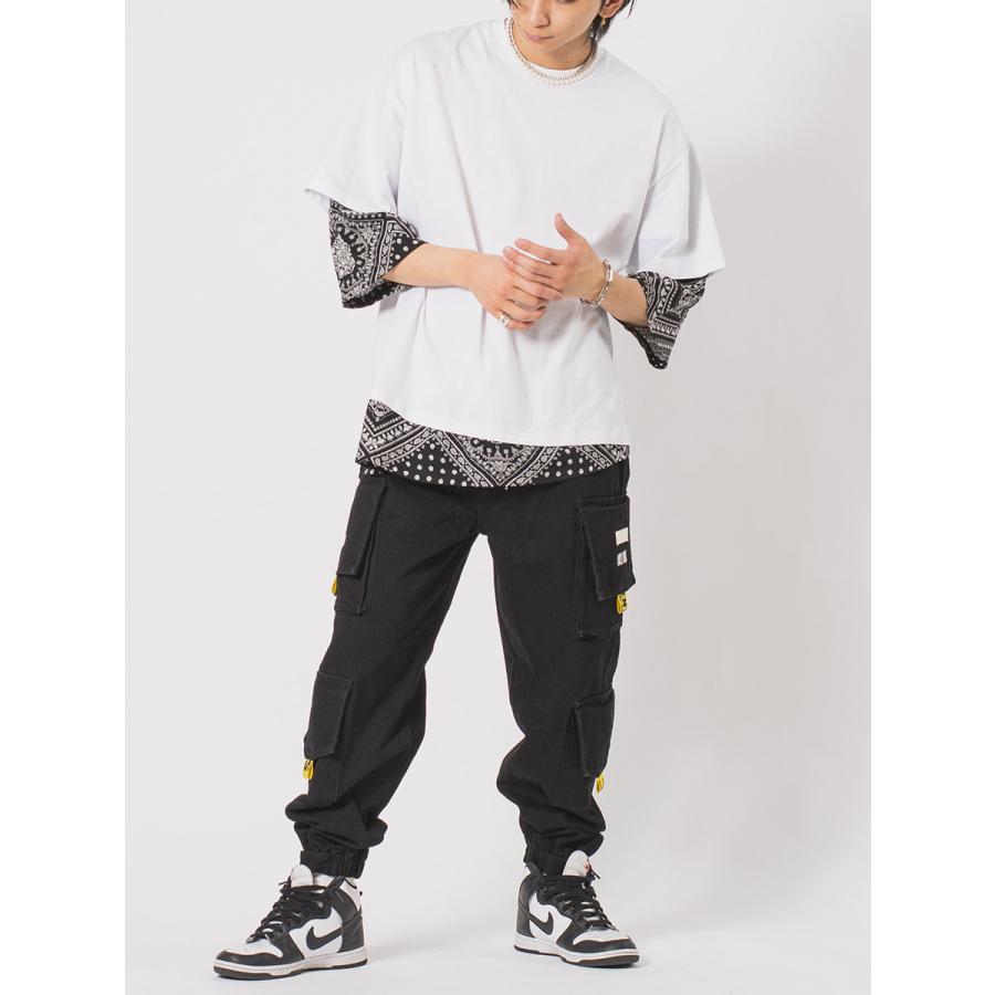 ビッグシルエットバンダナレイヤードTシャツ メンズ ビッグシルエット オーバーサイズ ストリート系 韓国ファッション 韓国系 RE730 セブンサーティー | RE730 | 06