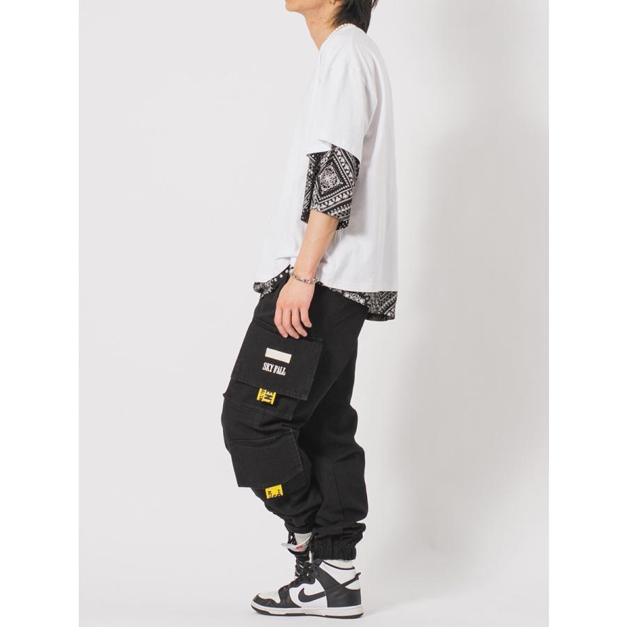 ビッグシルエットバンダナレイヤードTシャツ メンズ ビッグシルエット オーバーサイズ ストリート系 韓国ファッション 韓国系 RE730 セブンサーティー | RE730 | 08