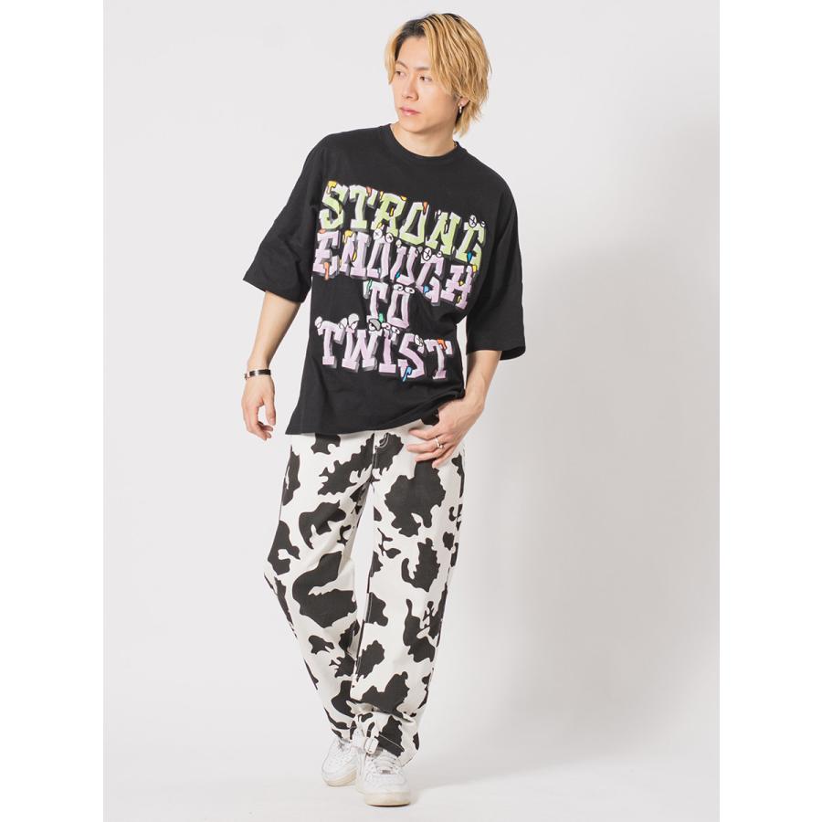 ビッグシルエットロゴプリントドルマンTシャツ メンズ ビッグシルエット オーバーサイズ ストリート系 韓国ファッション 韓国系 RE730 セブンサーティー | RE730 | 18