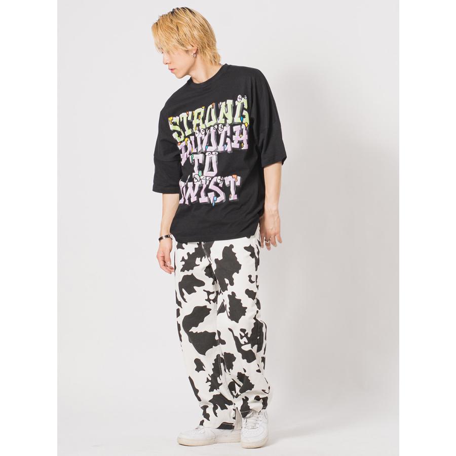 ビッグシルエットロゴプリントドルマンTシャツ メンズ ビッグシルエット オーバーサイズ ストリート系 韓国ファッション 韓国系 RE730 セブンサーティー | RE730 | 19