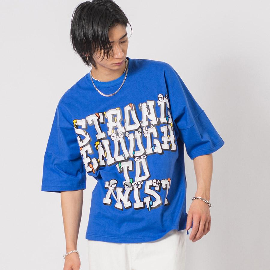 ビッグシルエットロゴプリントドルマンTシャツ メンズ ビッグシルエット オーバーサイズ ストリート系 韓国ファッション 韓国系 RE730 セブンサーティー | RE730 | 06