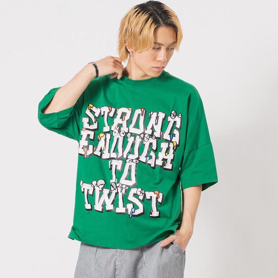 ビッグシルエットロゴプリントドルマンTシャツ メンズ ビッグシルエット オーバーサイズ ストリート系 韓国ファッション 韓国系 RE730 セブンサーティー | RE730 | 07