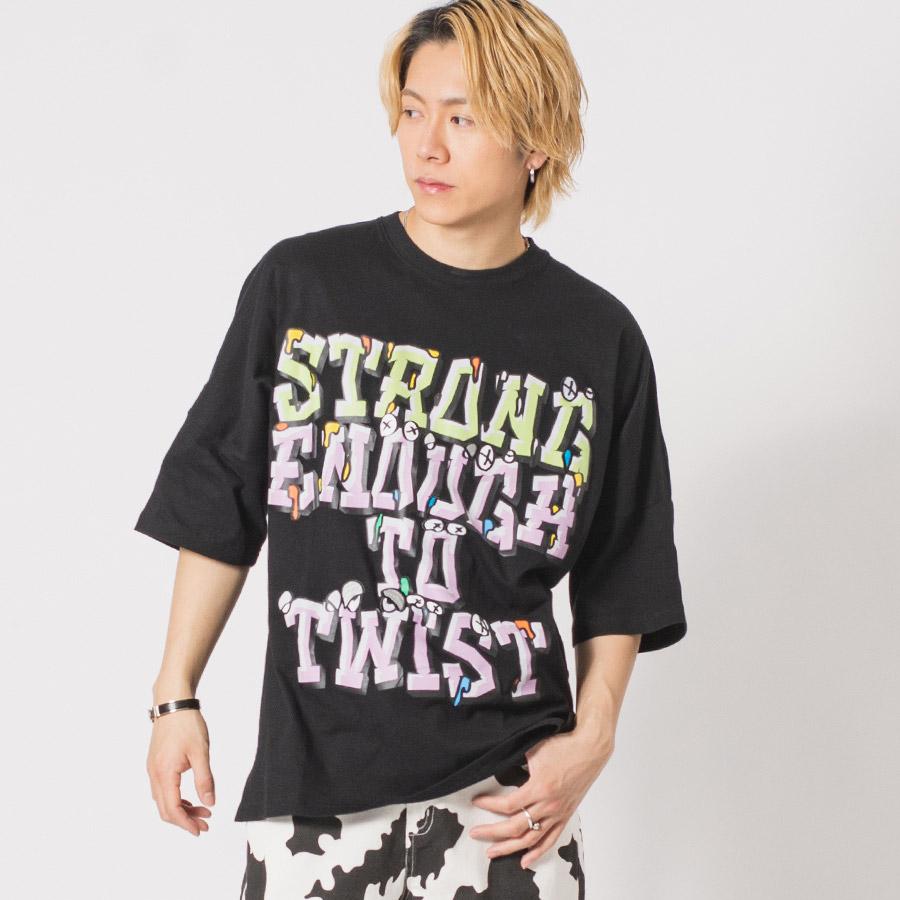 ビッグシルエットロゴプリントドルマンTシャツ メンズ ビッグシルエット オーバーサイズ ストリート系 韓国ファッション 韓国系 RE730 セブンサーティー | RE730 | 08