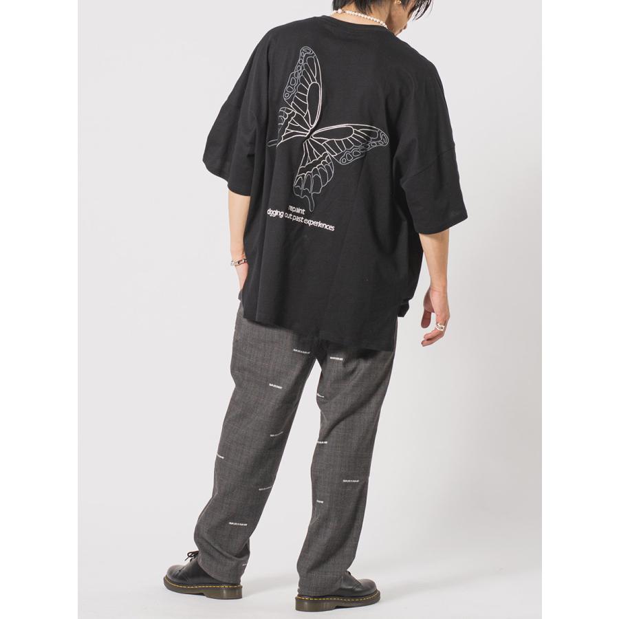 バタフライ刺繍モンスターシルエットTシャツ メンズ ビッグシルエット オーバーサイズ ストリート系 韓国ファッション 韓国系 RE730 セブンサーティー | RE730 | 18