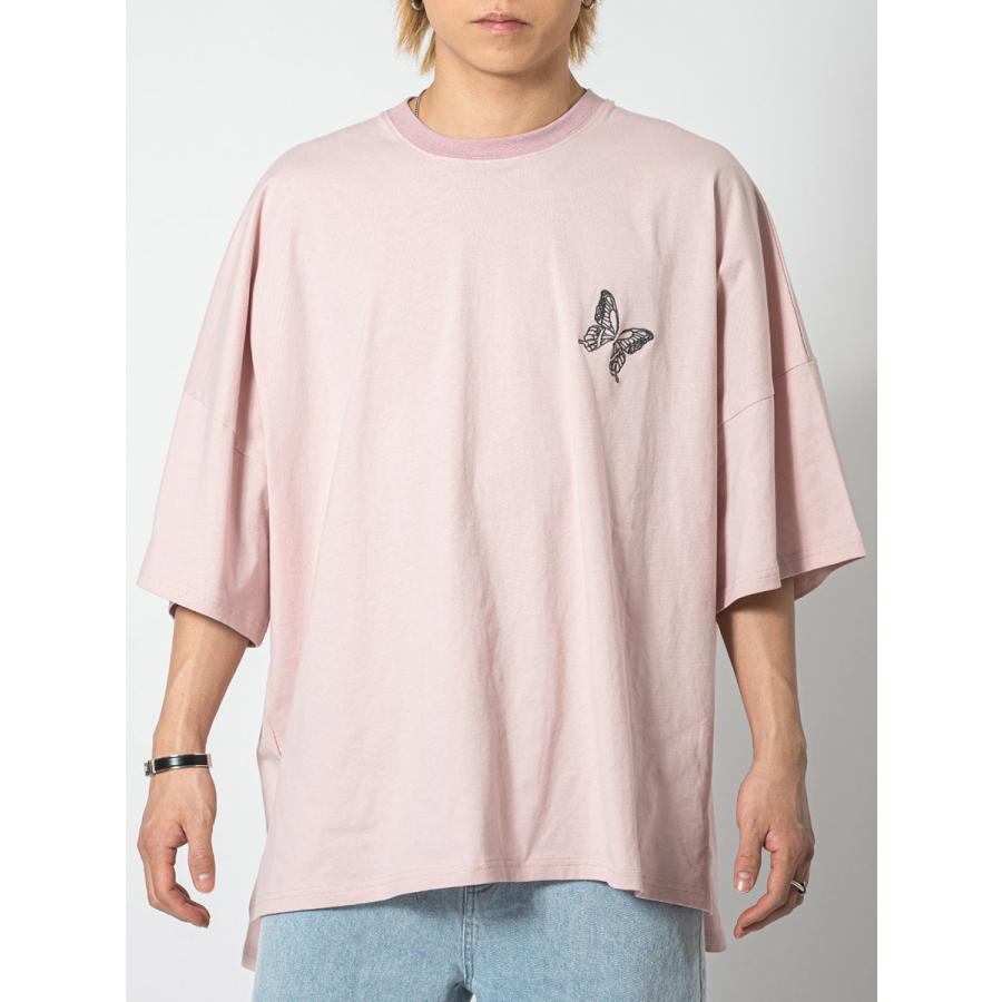 バタフライ刺繍モンスターシルエットTシャツ メンズ ビッグシルエット オーバーサイズ ストリート系 韓国ファッション 韓国系 RE730 セブンサーティー | RE730 | 19