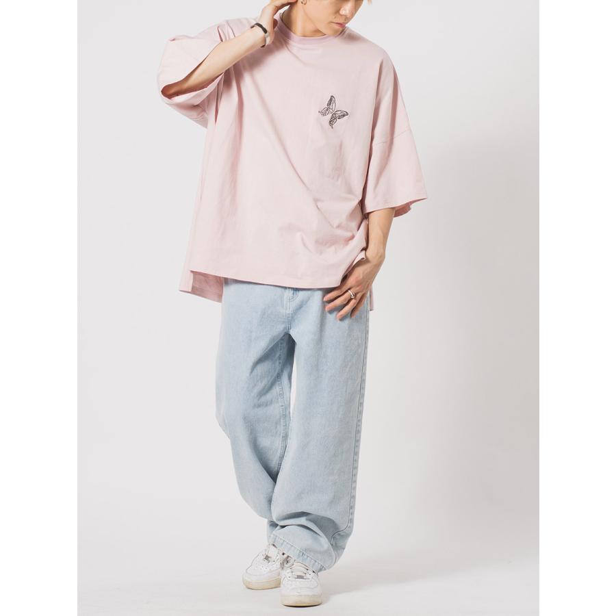 バタフライ刺繍モンスターシルエットTシャツ メンズ ビッグシルエット オーバーサイズ ストリート系 韓国ファッション 韓国系 RE730 セブンサーティー | RE730 | 12