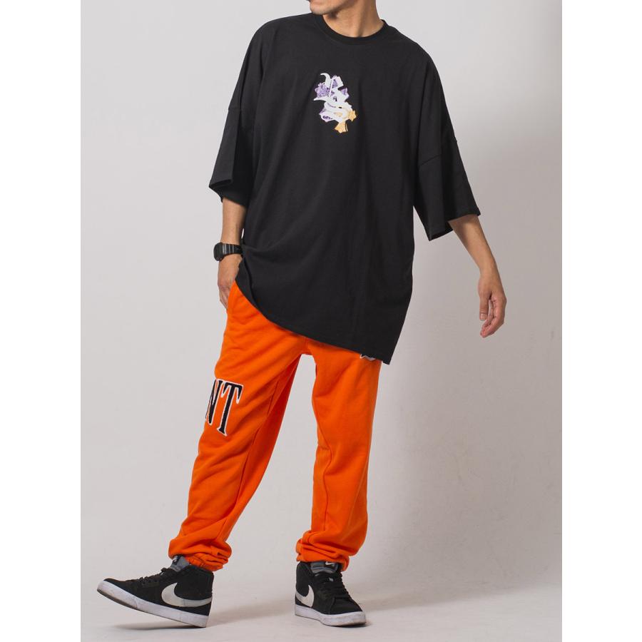 クロスアップリケモンスターシルエットTシャツ メンズ ビッグシルエット オーバーサイズ ストリート系 韓国ファッション 韓国系 RE730 セブンサーティー | RE730 | 16