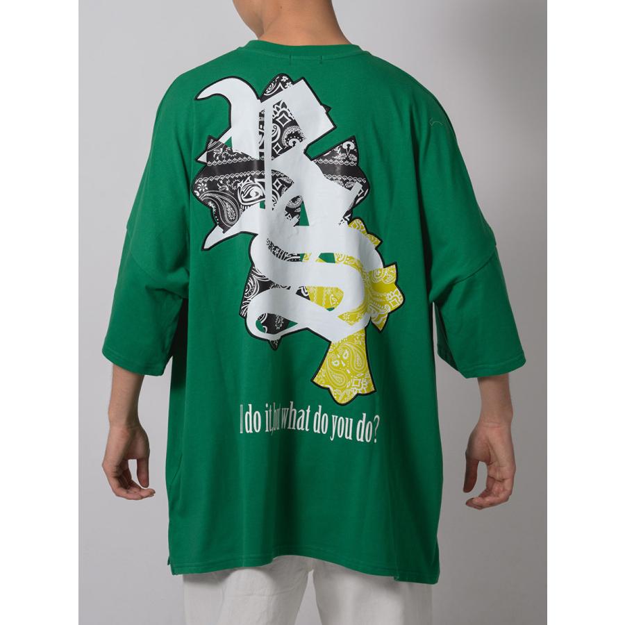 クロスアップリケモンスターシルエットTシャツ メンズ ビッグシルエット オーバーサイズ ストリート系 韓国ファッション 韓国系 RE730 セブンサーティー | RE730 | 22